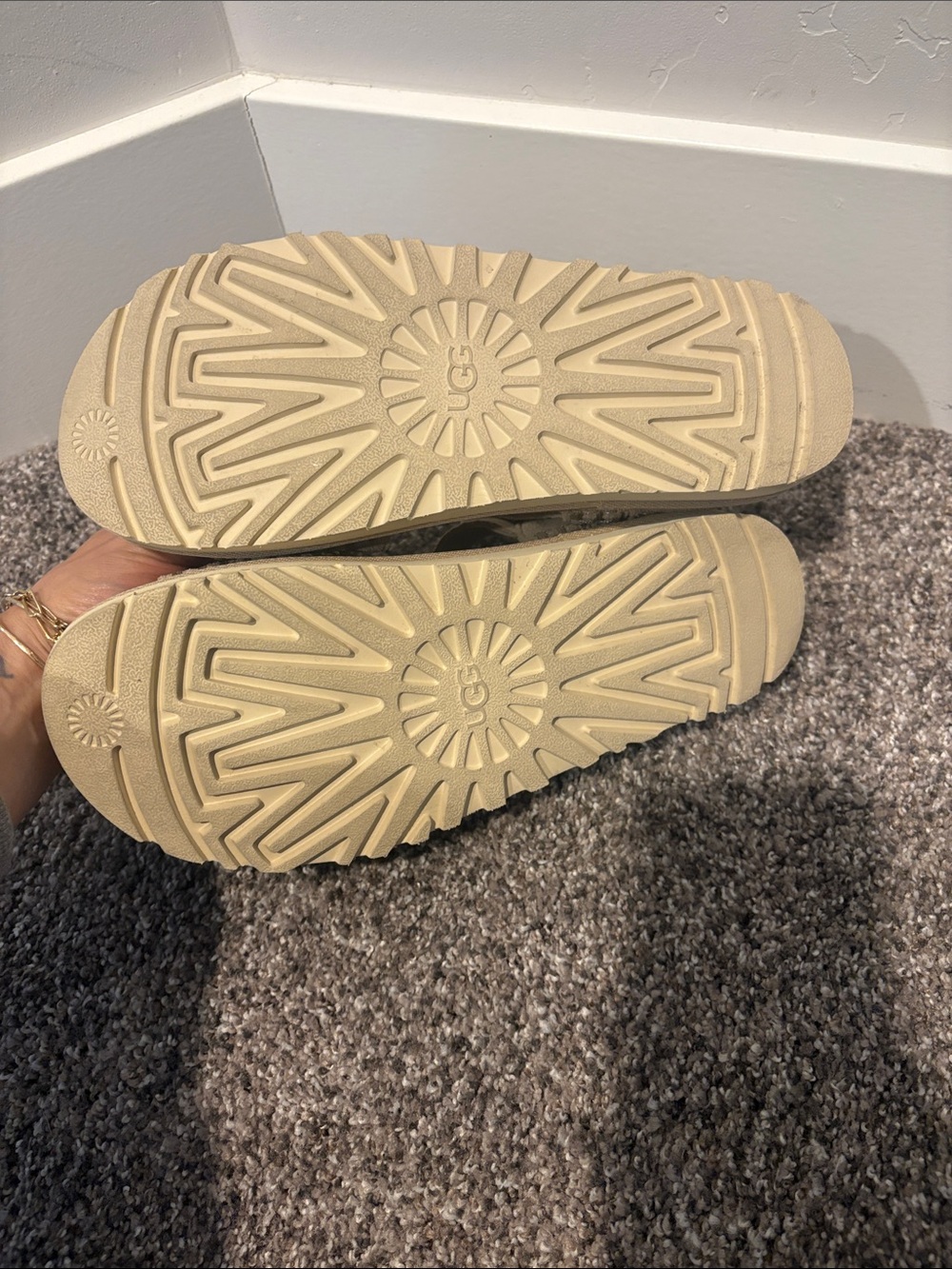 UGG womens Beige Suede Strap Sandals - Picture 3 of 5